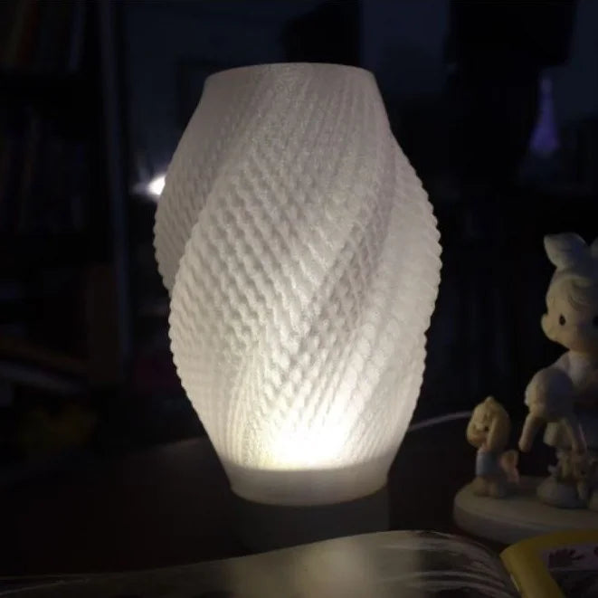 Đèn Bàn Trang Trí ZURI - Thiết Kế Điêu Khắc Xoắn Ốc Vân 3D Độc Đáo, Ánh Sáng Dịu Mắt Decor Phòng Ngủ, Bàn Làm Việc.